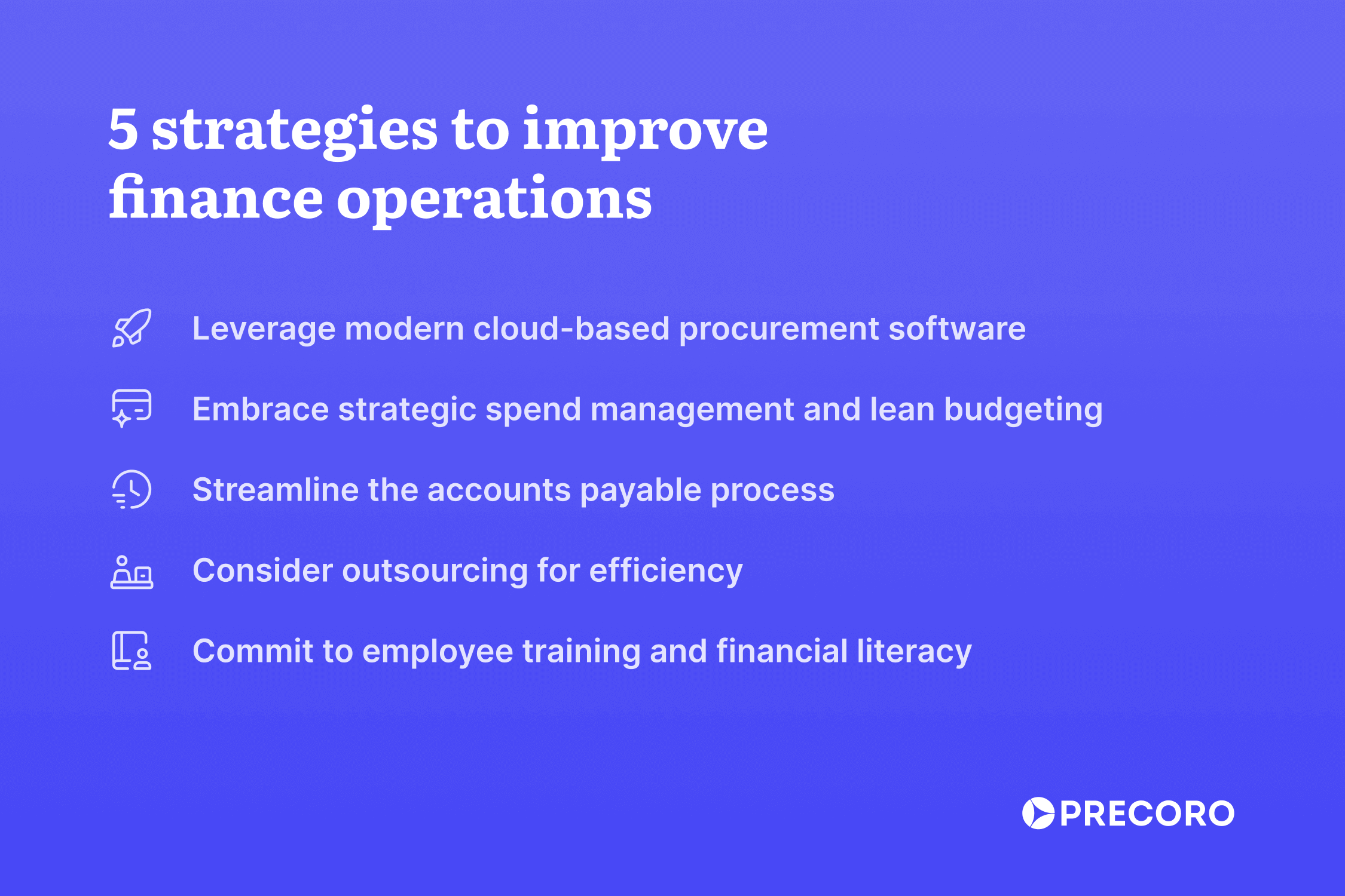 strategies to improve finance operations