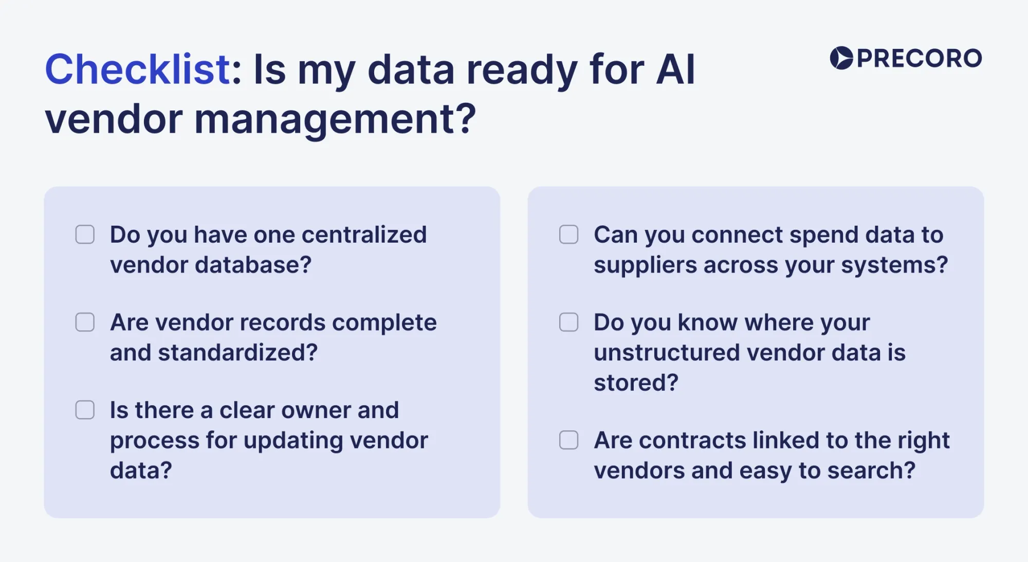 checklist: is my data ready for ai vendor management
