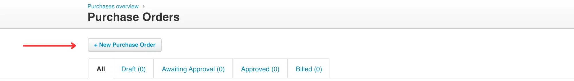creating a xero purchase order step 2