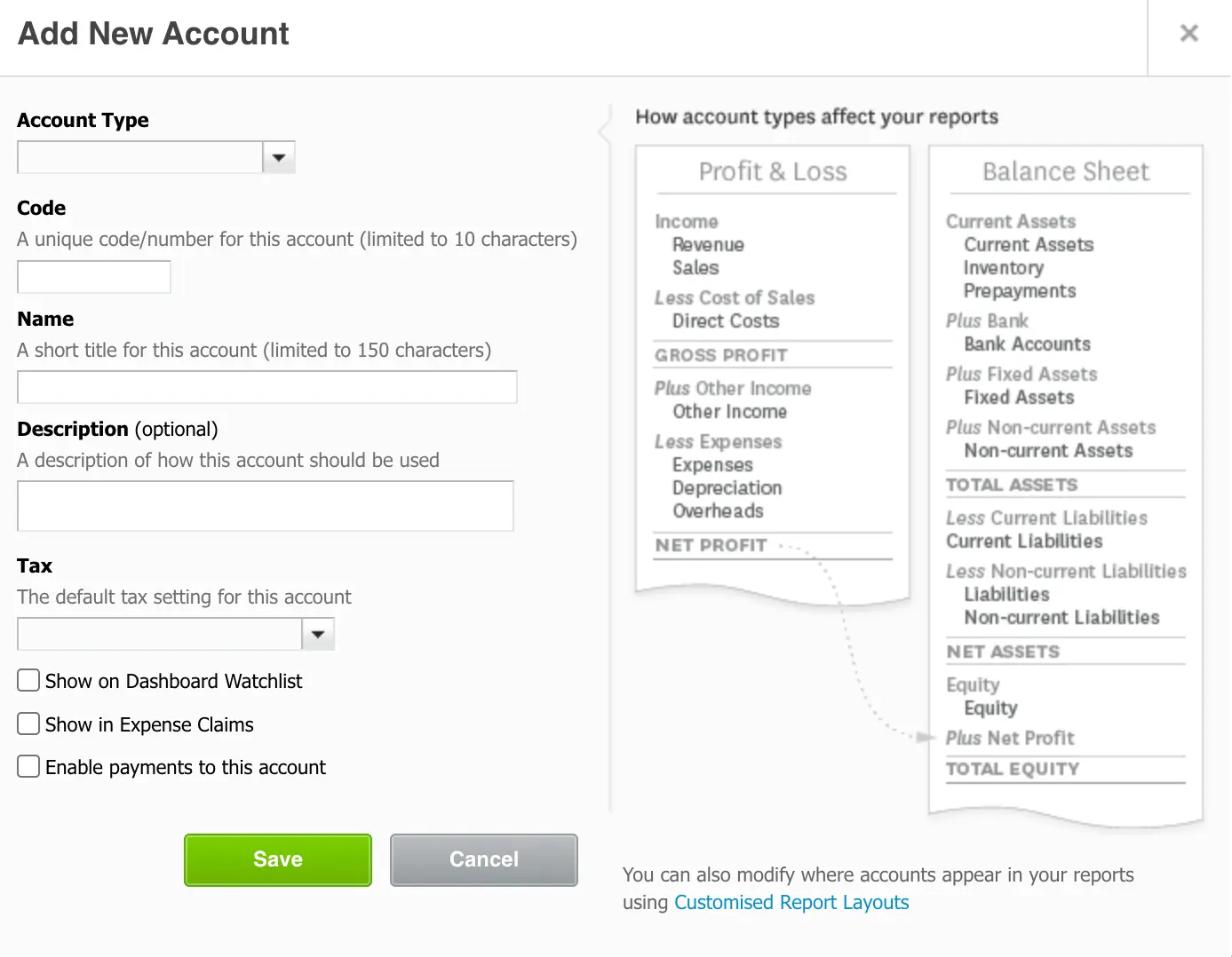 how to add an account to a chart of accounts in xero step 3