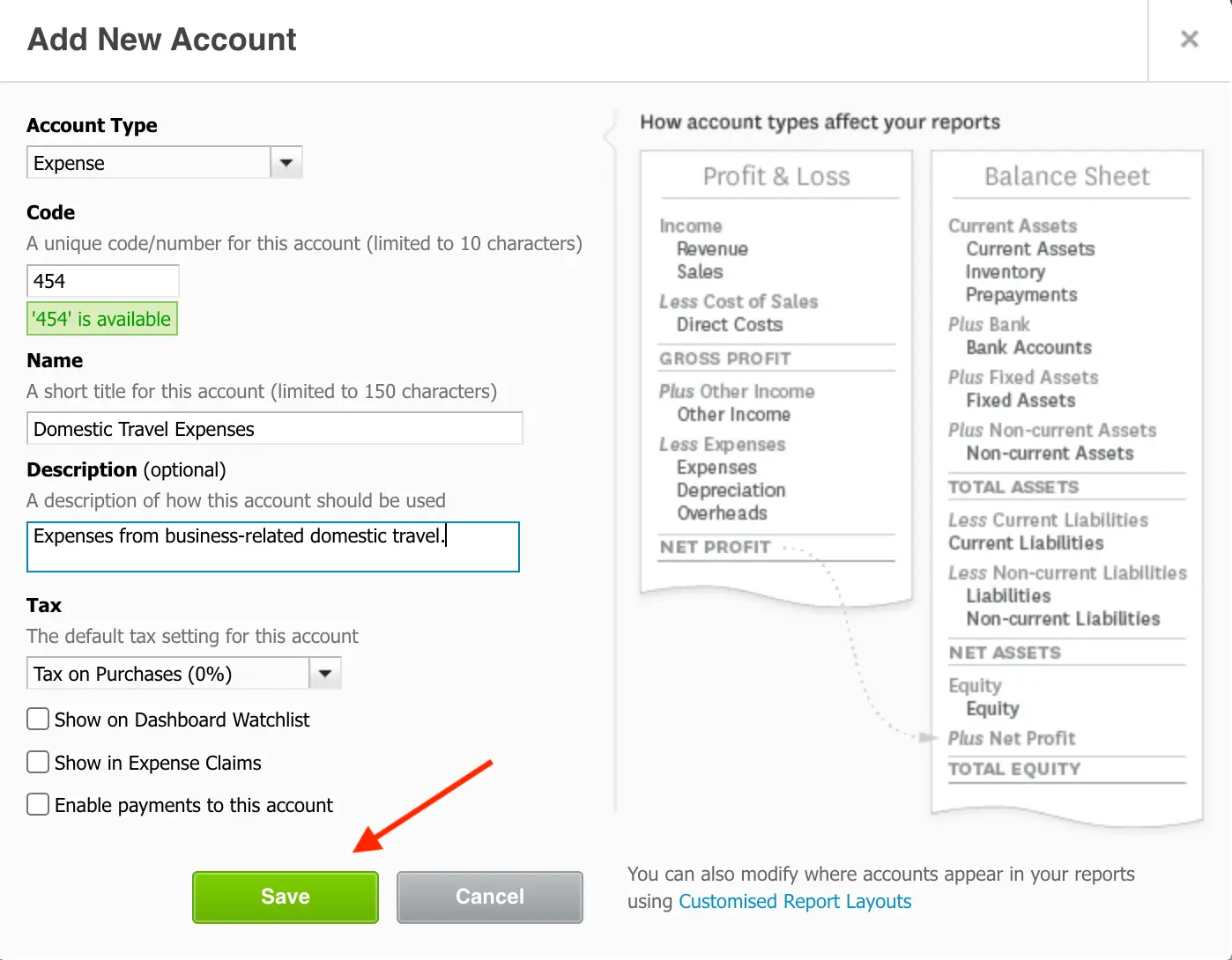how to create a chart of accounts in xero step 4