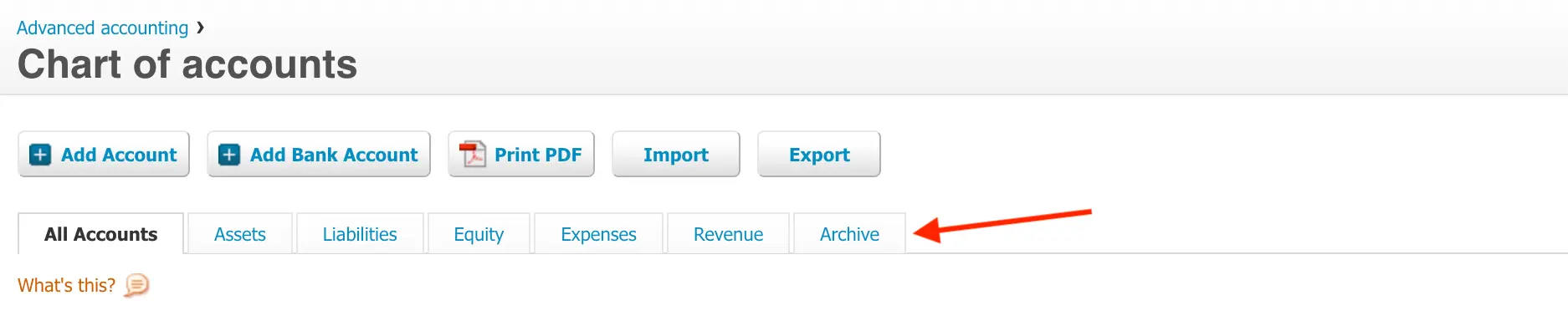 how to restore archived accounts in xero chart of accounts