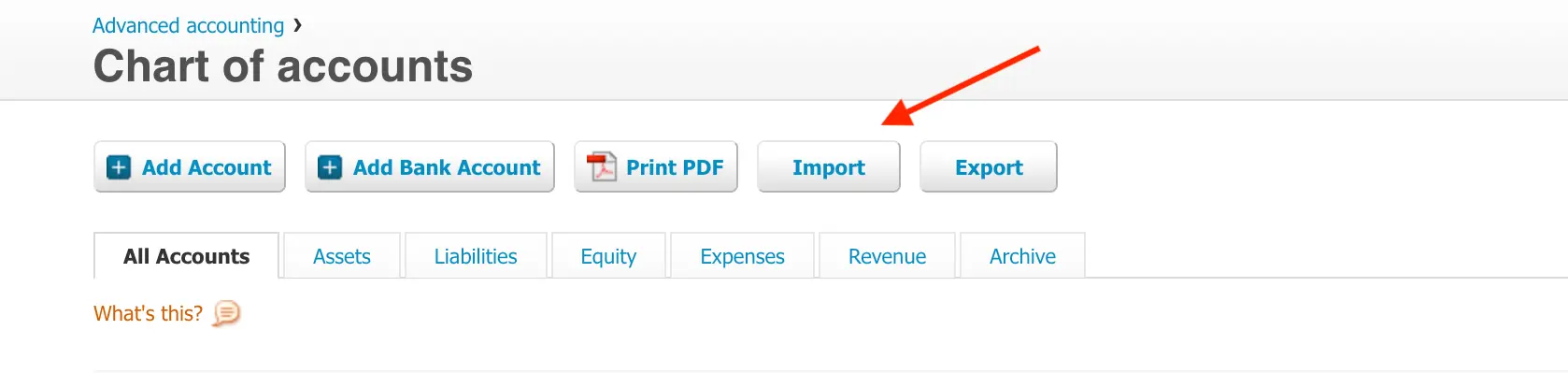 how to import a chart of accounts in xero step 1