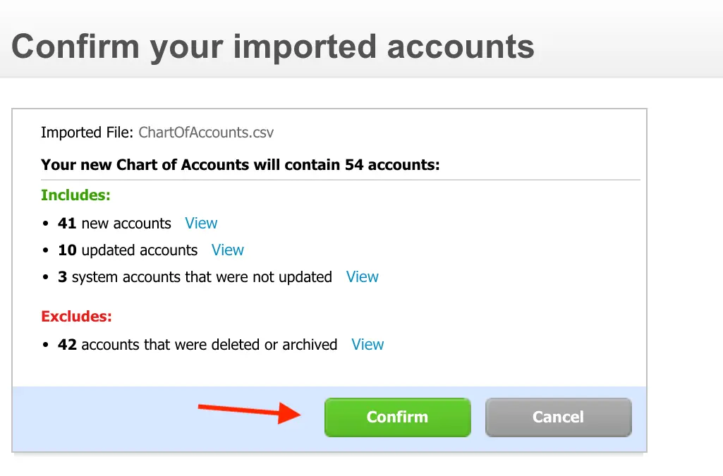 how to import a chart of accounts in xero step 3
