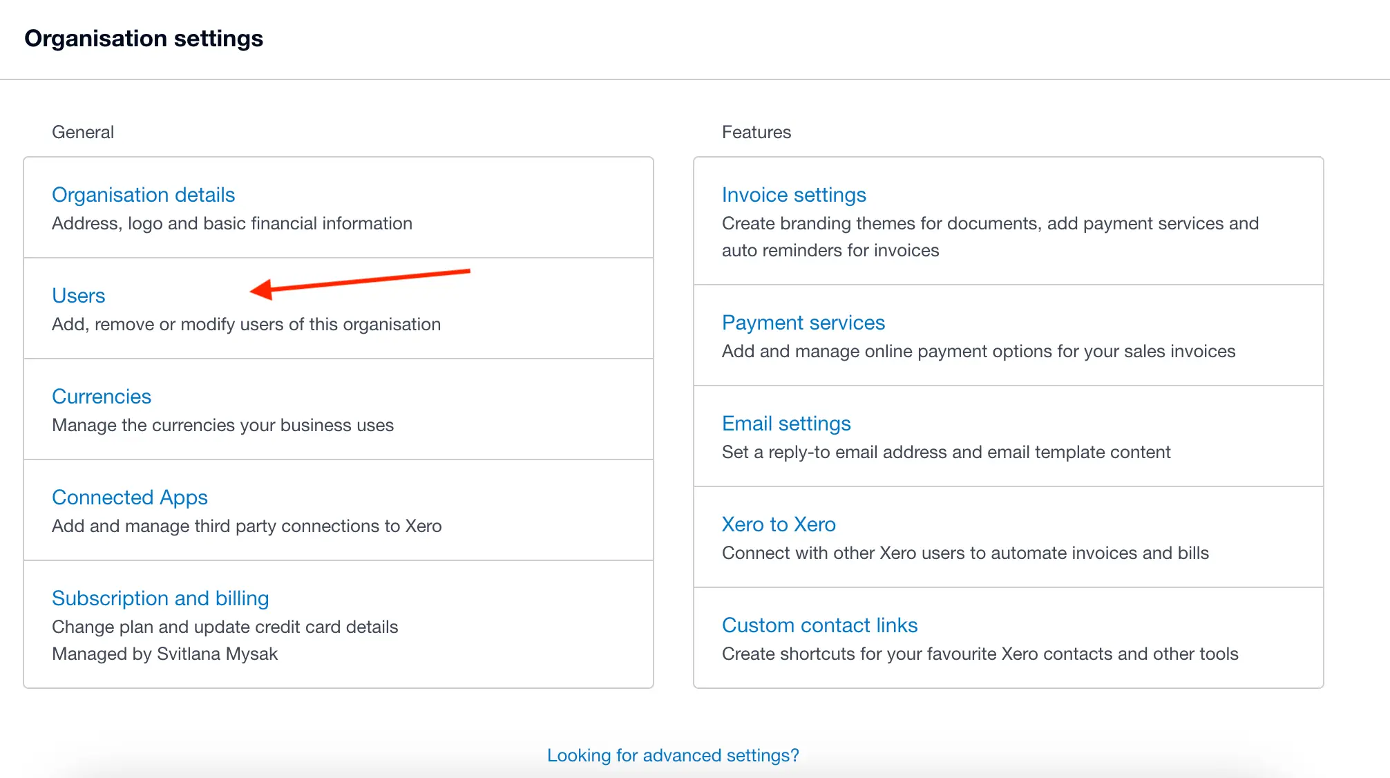 how to add a user to xero step 2