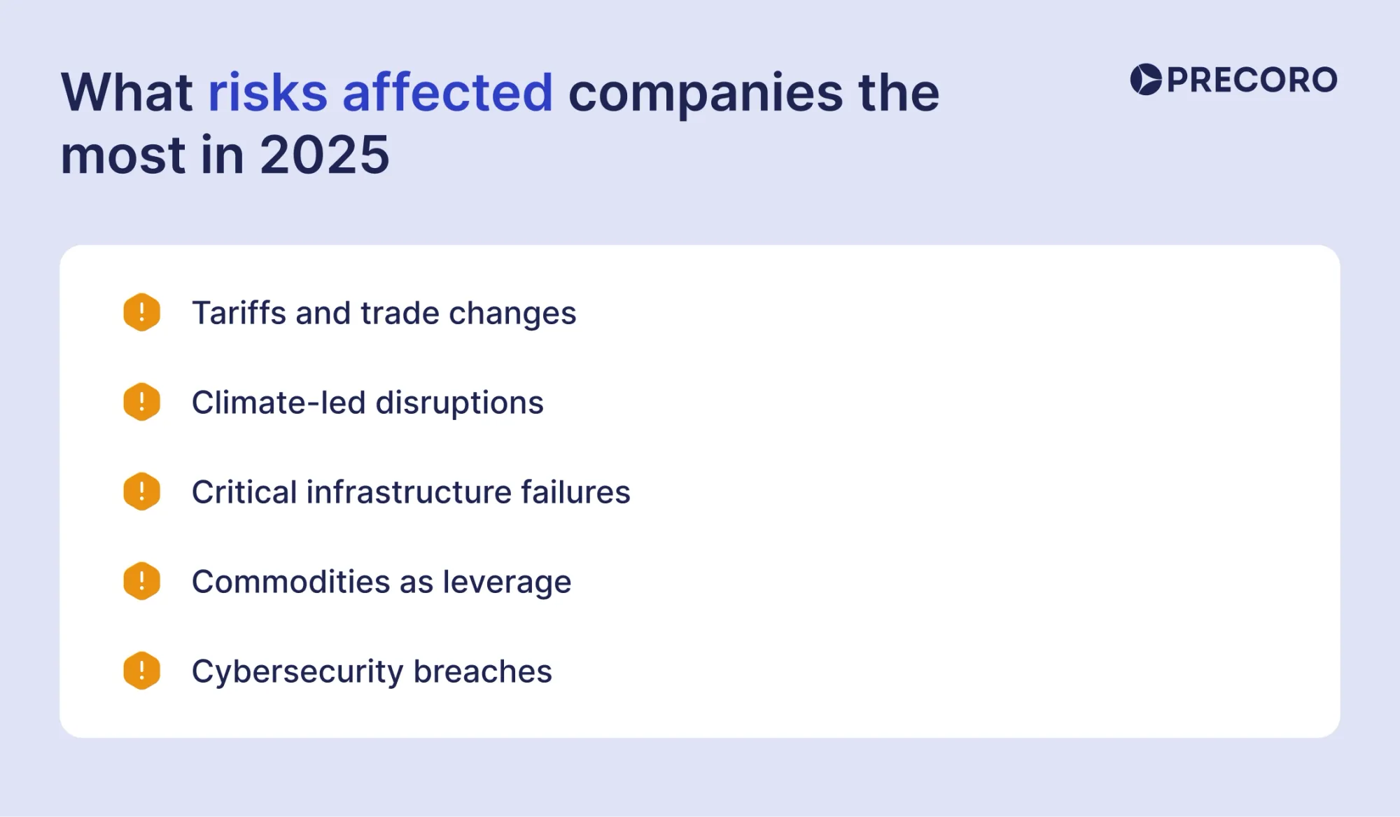 what risks affected companies the most in 2025