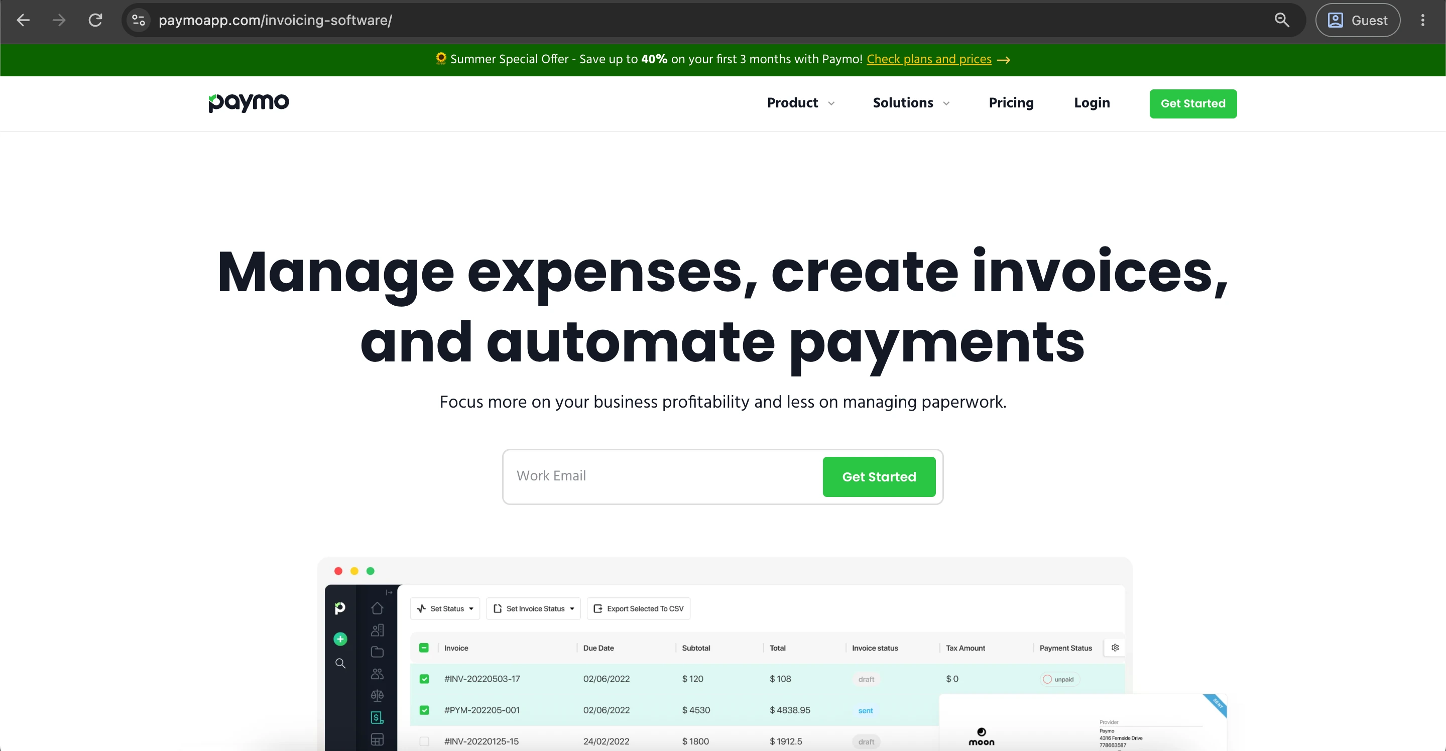 Paymo invoice payment software