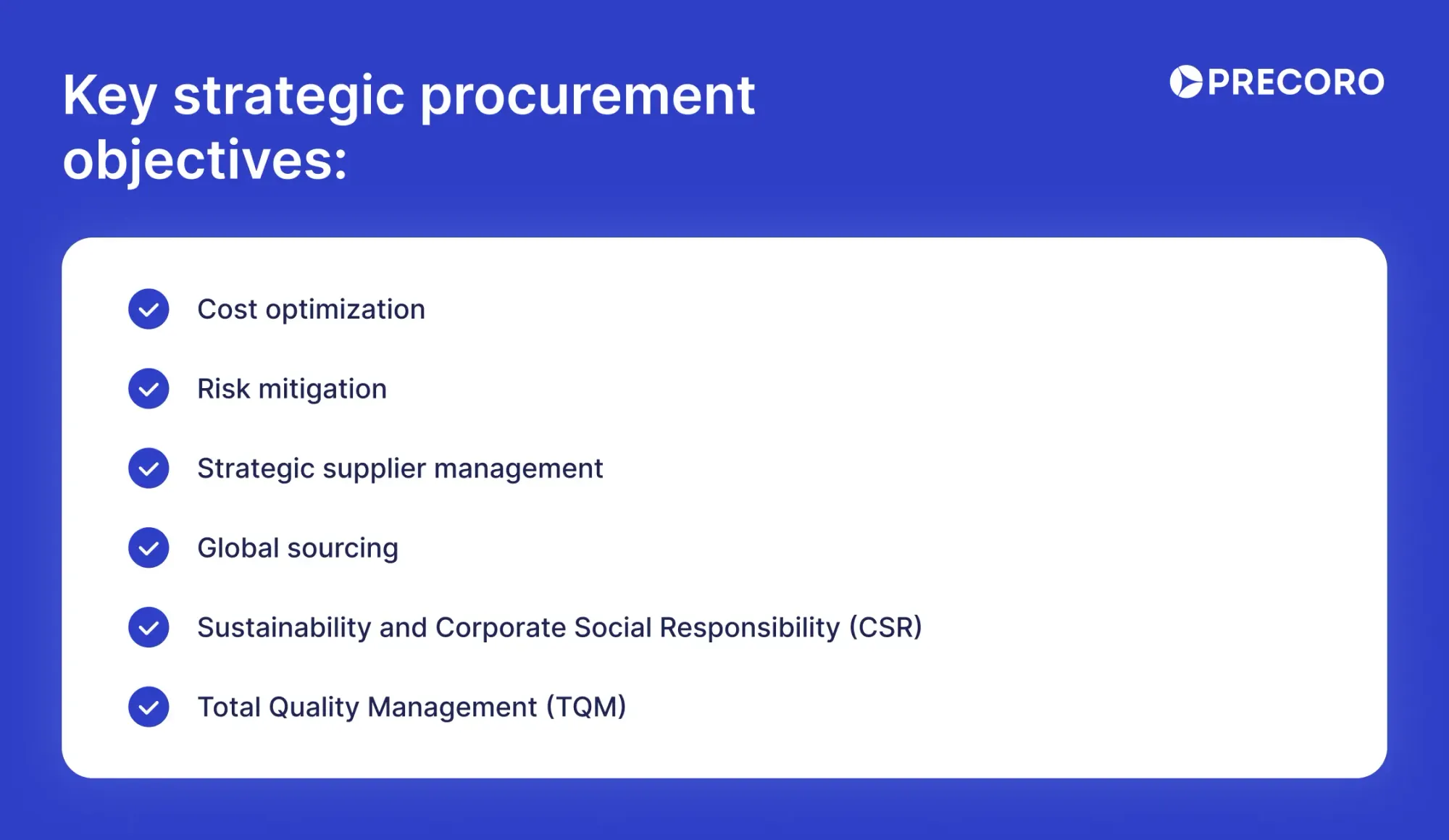 key strategic procurement objectives